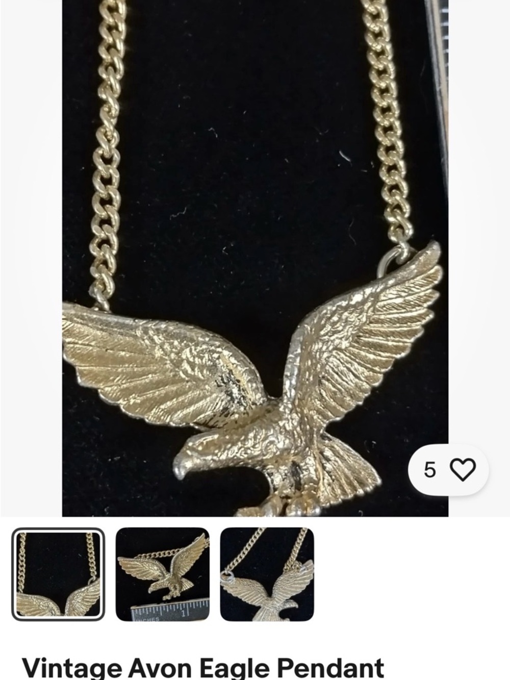 Vintage Avon eagle necklace
